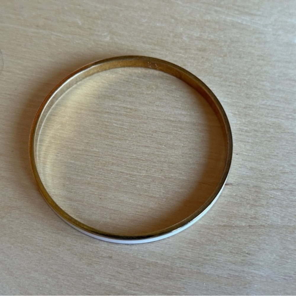 Gold and White Bangle Bracelet